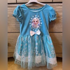 Disney Frozen Elsa Blue Tulle Dress with faux fur cape